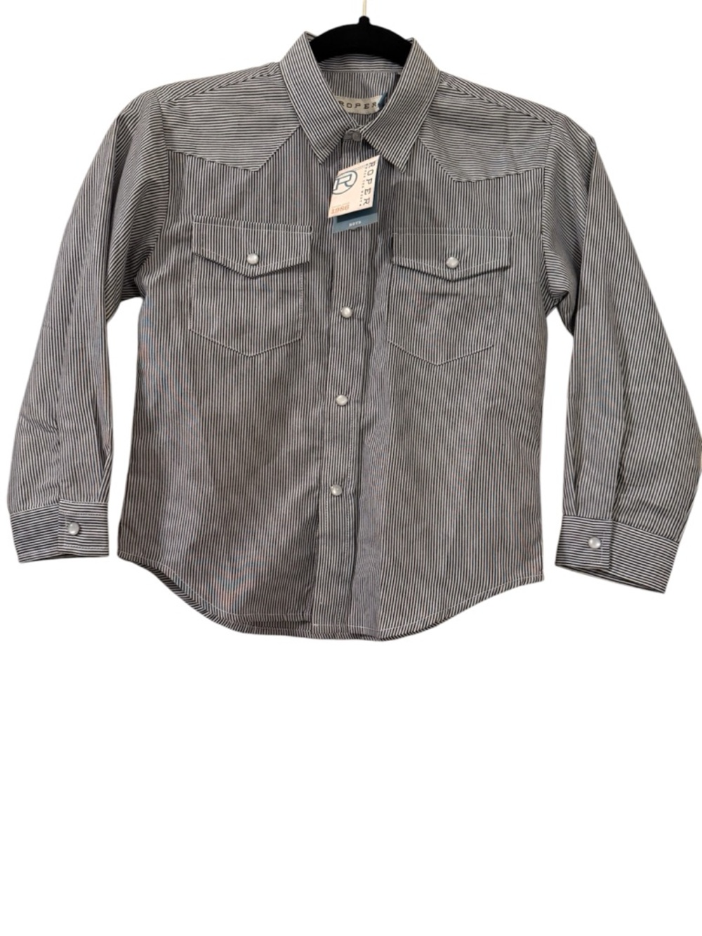 NWT Roper Boys Western Snap Shirt Stripe Cowboy Rodeo Small 6-7
